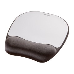 Fellowes Mouse Pad Black Silver 9175801 - Ergonomic and Stylish Office Accessory